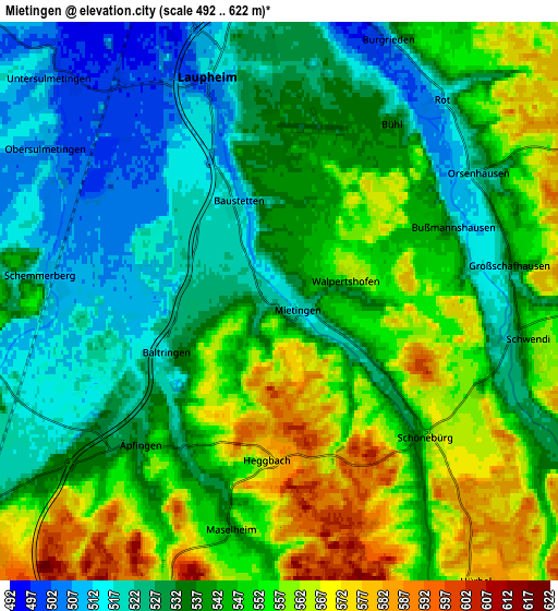 Zoom OUT 2x Mietingen, Germany elevation map