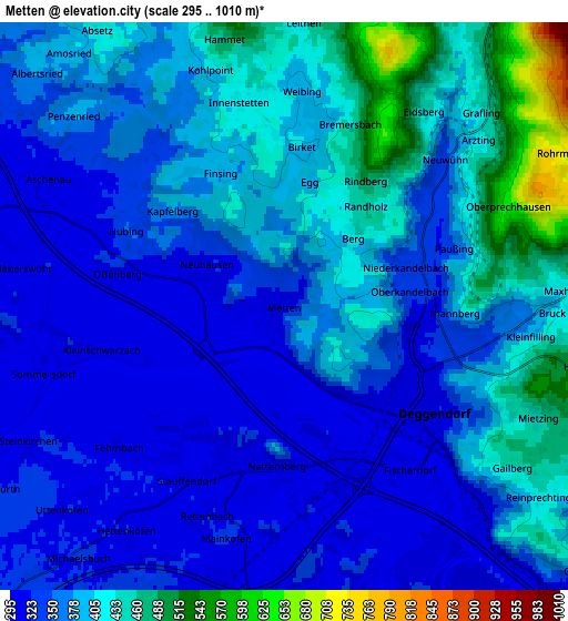 Zoom OUT 2x Metten, Germany elevation map