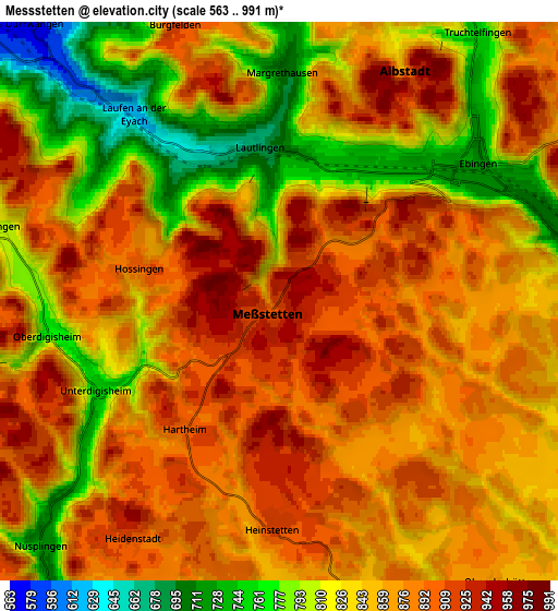 Zoom OUT 2x Meßstetten, Germany elevation map