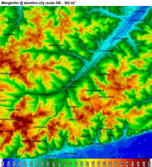 Zoom OUT 2x Mengkofen, Germany elevation map