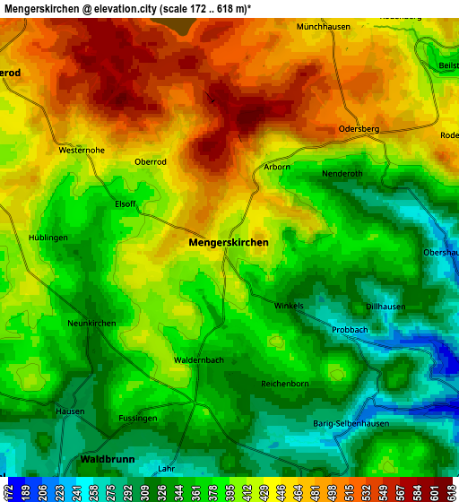 Zoom OUT 2x Mengerskirchen, Germany elevation map