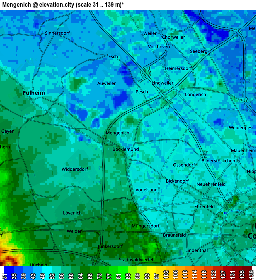 Zoom OUT 2x Mengenich, Germany elevation map