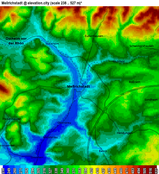 Zoom OUT 2x Mellrichstadt, Germany elevation map