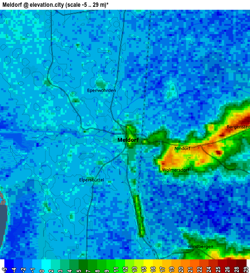 Zoom OUT 2x Meldorf, Germany elevation map