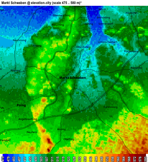 Zoom OUT 2x Markt Schwaben, Germany elevation map