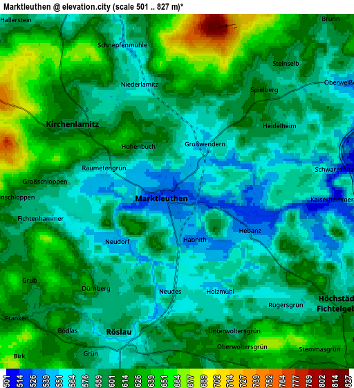 Zoom OUT 2x Marktleuthen, Germany elevation map