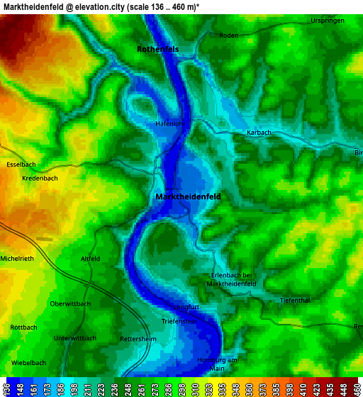 Zoom OUT 2x Marktheidenfeld, Germany elevation map