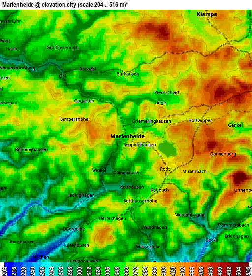 Zoom OUT 2x Marienheide, Germany elevation map