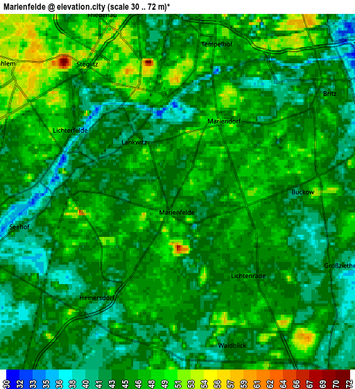 Zoom OUT 2x Marienfelde, Germany elevation map