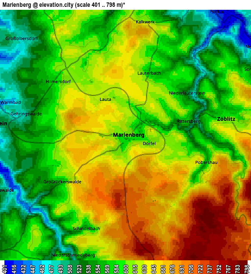 Zoom OUT 2x Marienberg, Germany elevation map