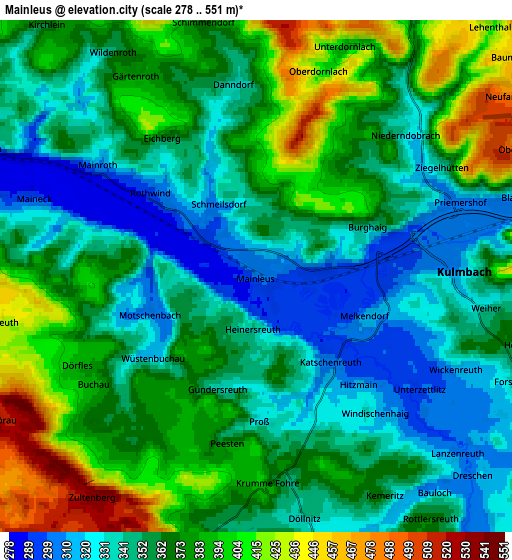 Zoom OUT 2x Mainleus, Germany elevation map