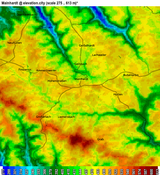 Zoom OUT 2x Mainhardt, Germany elevation map