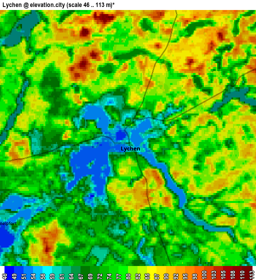 Zoom OUT 2x Lychen, Germany elevation map