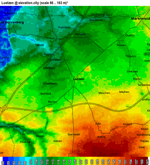 Zoom OUT 2x Lützen, Germany elevation map