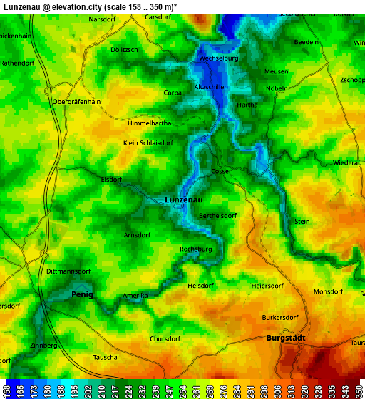 Zoom OUT 2x Lunzenau, Germany elevation map