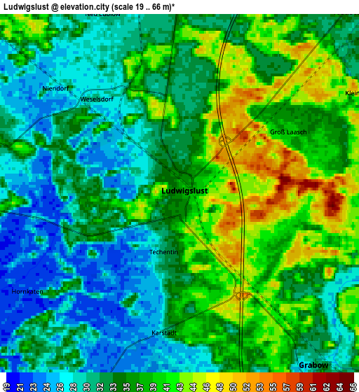 Zoom OUT 2x Ludwigslust, Germany elevation map