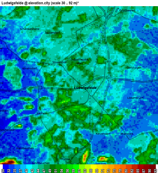 Zoom OUT 2x Ludwigsfelde, Germany elevation map