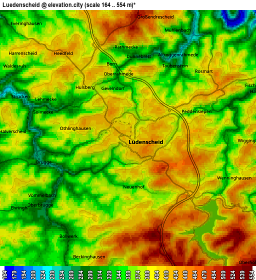 Zoom OUT 2x Lüdenscheid, Germany elevation map