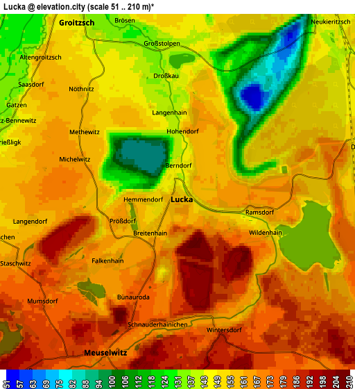 Zoom OUT 2x Lucka, Germany elevation map