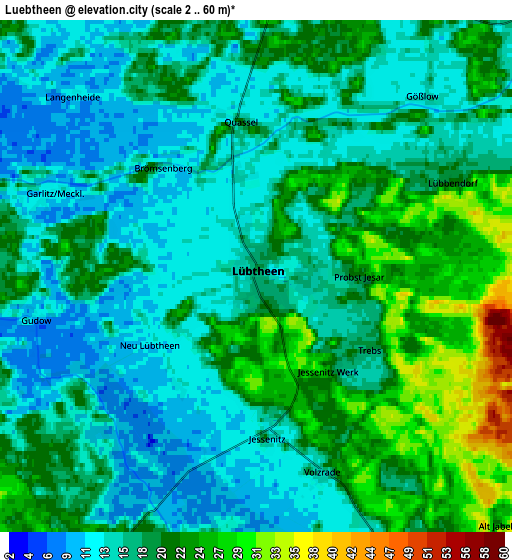 Zoom OUT 2x Lübtheen, Germany elevation map