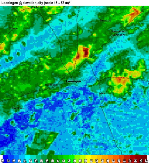 Zoom OUT 2x Löningen, Germany elevation map