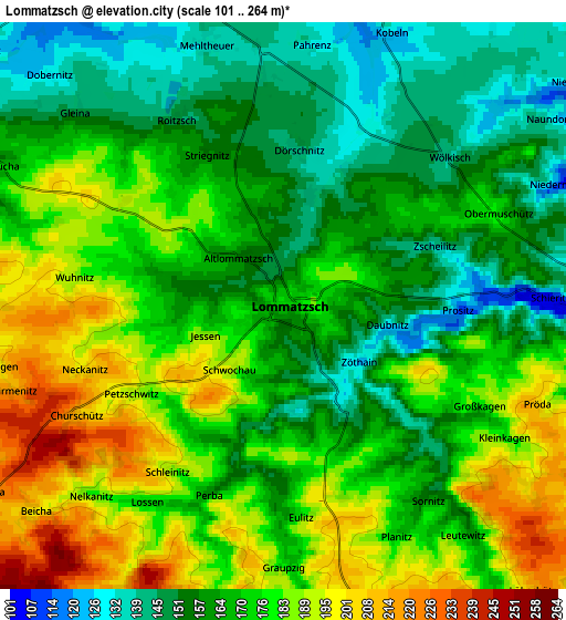 Zoom OUT 2x Lommatzsch, Germany elevation map