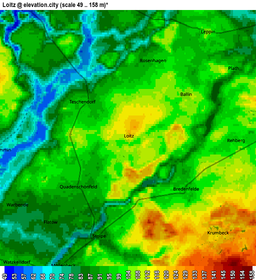 Zoom OUT 2x Loitz, Germany elevation map