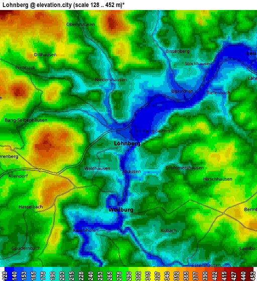 Zoom OUT 2x Löhnberg, Germany elevation map