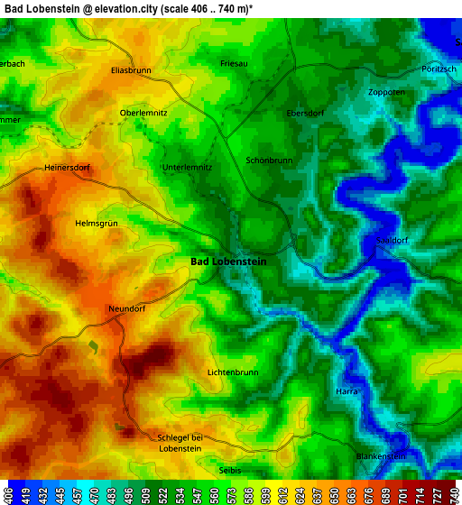 Zoom OUT 2x Bad Lobenstein, Germany elevation map