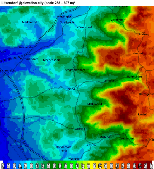 Zoom OUT 2x Litzendorf, Germany elevation map