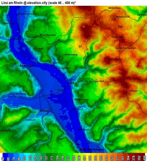 Zoom OUT 2x Linz am Rhein, Germany elevation map