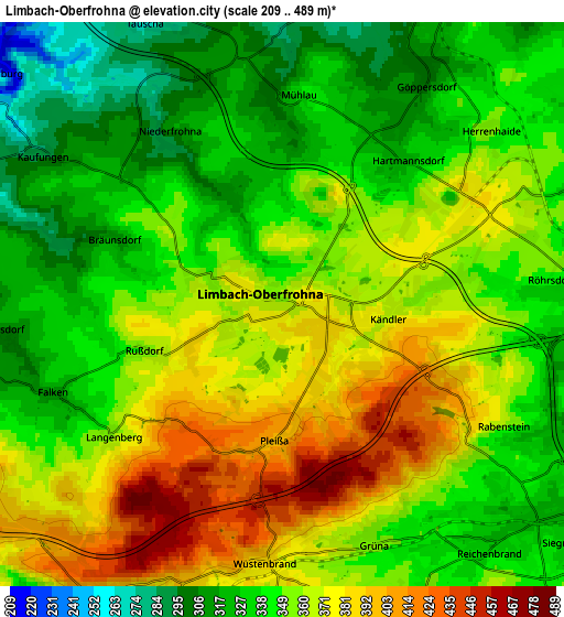 Zoom OUT 2x Limbach-Oberfrohna, Germany elevation map