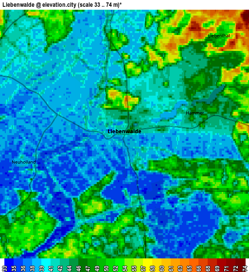 Zoom OUT 2x Liebenwalde, Germany elevation map