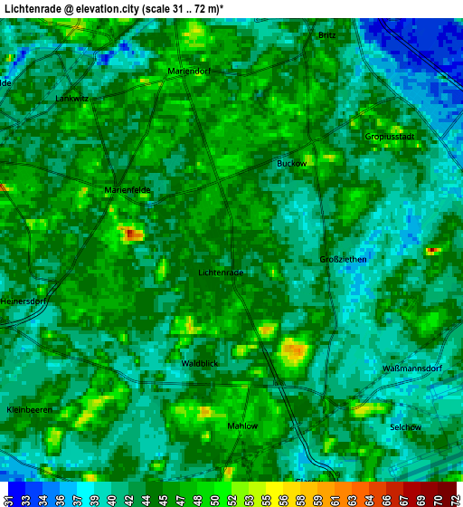 Zoom OUT 2x Lichtenrade, Germany elevation map