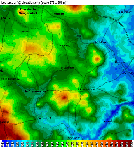 Zoom OUT 2x Leutersdorf, Germany elevation map