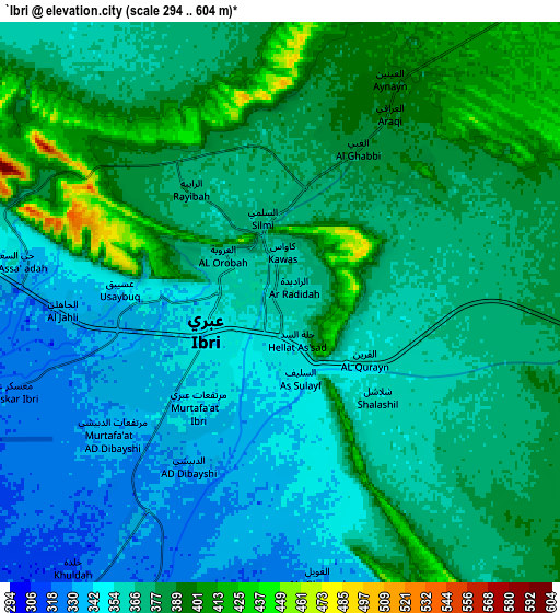 Zoom OUT 2x ‘Ibrī, Oman elevation map