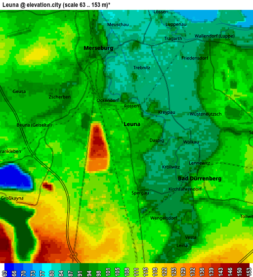 Zoom OUT 2x Leuna, Germany elevation map