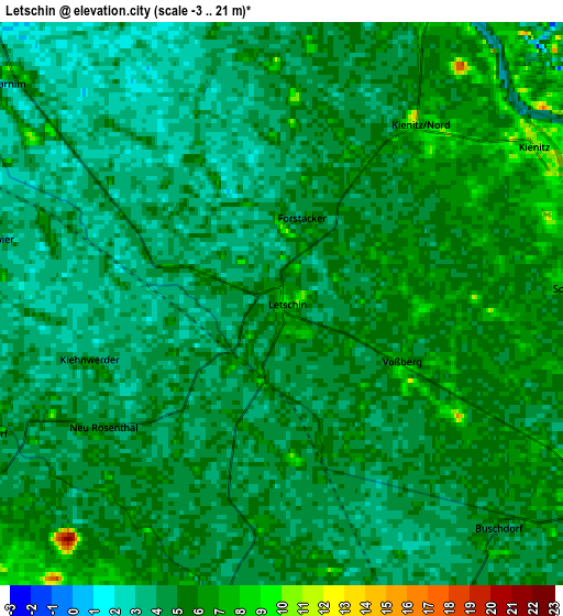 Zoom OUT 2x Letschin, Germany elevation map