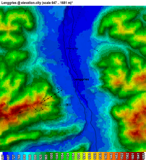 Zoom OUT 2x Lenggries, Germany elevation map