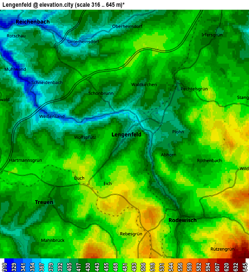 Zoom OUT 2x Lengenfeld, Germany elevation map