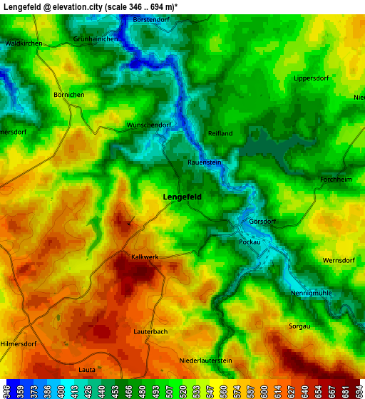 Zoom OUT 2x Lengefeld, Germany elevation map