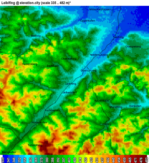 Zoom OUT 2x Leiblfing, Germany elevation map