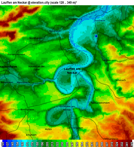 Zoom OUT 2x Lauffen am Neckar, Germany elevation map