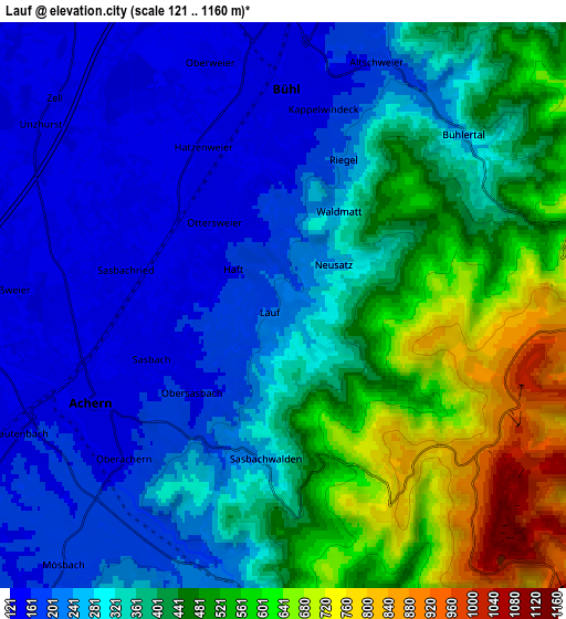 Zoom OUT 2x Lauf, Germany elevation map