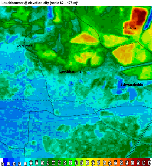 Zoom OUT 2x Lauchhammer, Germany elevation map