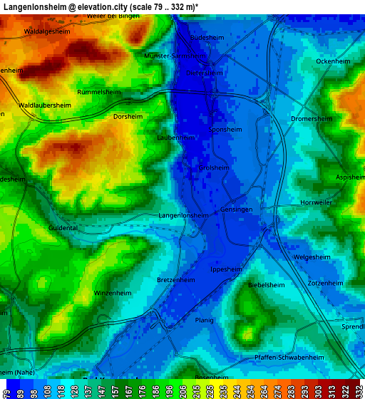 Zoom OUT 2x Langenlonsheim, Germany elevation map