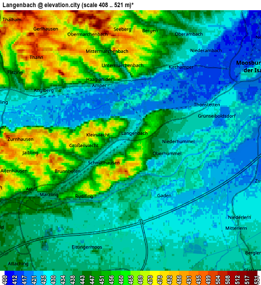 Zoom OUT 2x Langenbach, Germany elevation map
