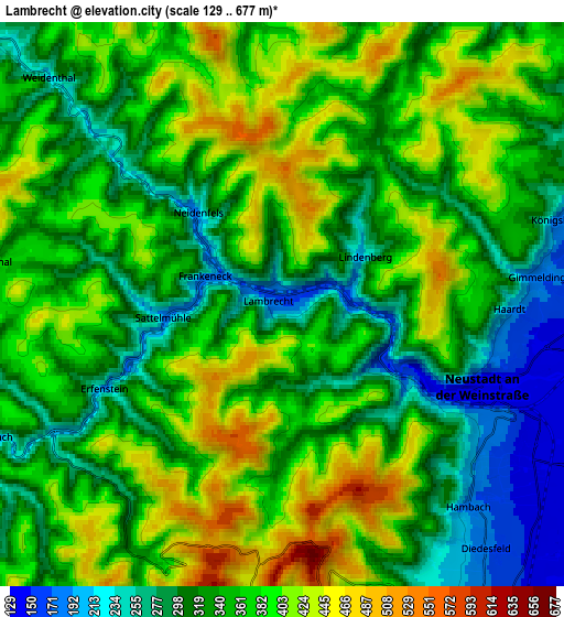 Zoom OUT 2x Lambrecht, Germany elevation map