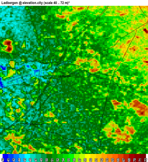 Zoom OUT 2x Ladbergen, Germany elevation map