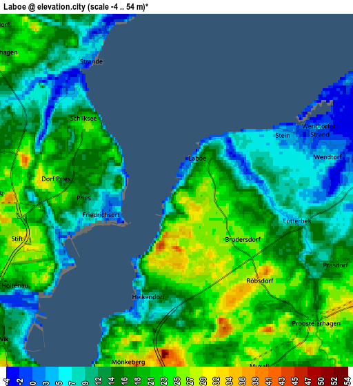 Zoom OUT 2x Laboe, Germany elevation map